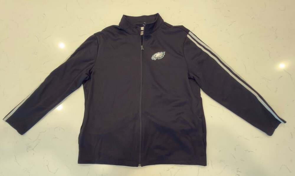NFL Philadelphia Eagles Team Apparel Men's Full Zip Jacket Black Size XL